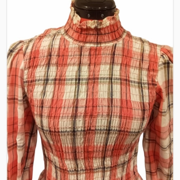 Zara Stretchy Fitted Plaid Long Sleeve - Picture 2 of 9